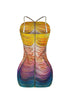 Alora Mesh Print Rhinestone Dress